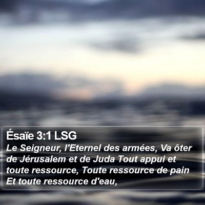 Ésaïe 3:1 LSG Bible Verse Image