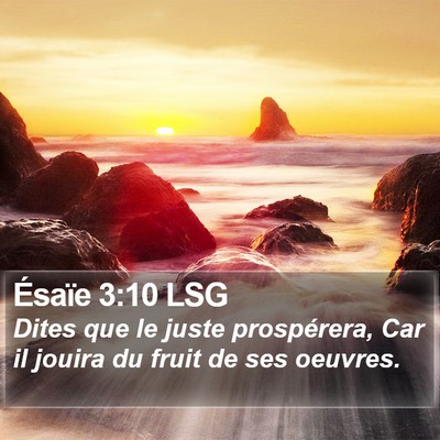 Ésaïe 3:10 LSG Bible Verse Image
