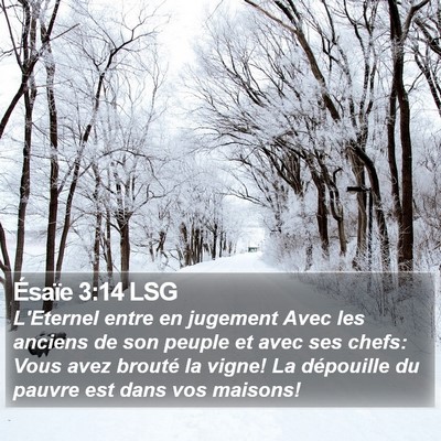 Ésaïe 3:14 LSG Bible Verse Image