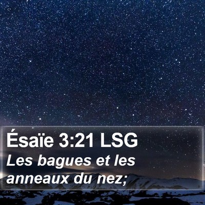 Ésaïe 3:21 LSG Bible Verse Image