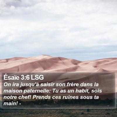 Ésaïe 3:6 LSG Bible Verse Image