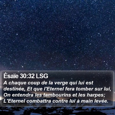 Ésaïe 30:32 LSG Bible Verse Image