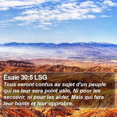 Ésaïe 30:5 LSG Bible Verse Image