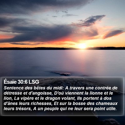 Ésaïe 30:6 LSG Bible Verse Image