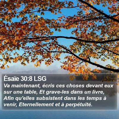 Ésaïe 30:8 LSG Bible Verse Image