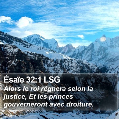 Ésaïe 32:1 LSG Bible Verse Image