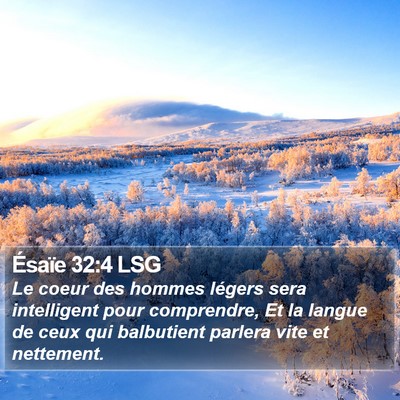 Ésaïe 32:4 LSG Bible Verse Image