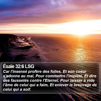 Ésaïe 32:6 LSG Bible Verse Image