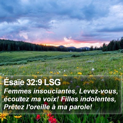 Ésaïe 32:9 LSG Bible Verse Image