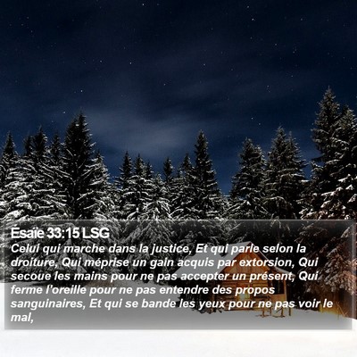 Ésaïe 33:15 LSG Bible Verse Image