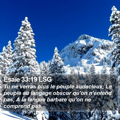 Ésaïe 33:19 LSG Bible Verse Image