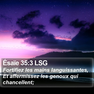 Ésaïe 35:3 LSG Bible Verse Image