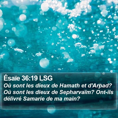Ésaïe 36:19 LSG Bible Verse Image