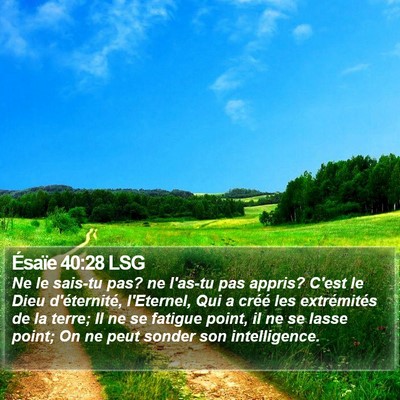 Ésaïe 40:28 LSG Bible Verse Image