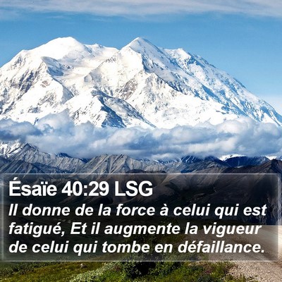 Ésaïe 40:29 LSG Bible Verse Image