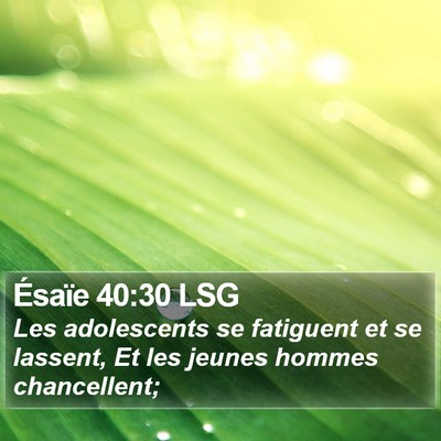 Ésaïe 40:30 LSG Bible Verse Image