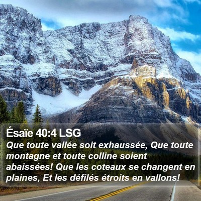 Ésaïe 40:4 LSG Bible Verse Image