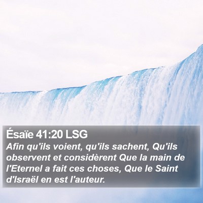Ésaïe 41:20 LSG Bible Verse Image
