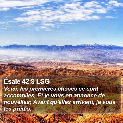Ésaïe 42:9 LSG Bible Verse Image