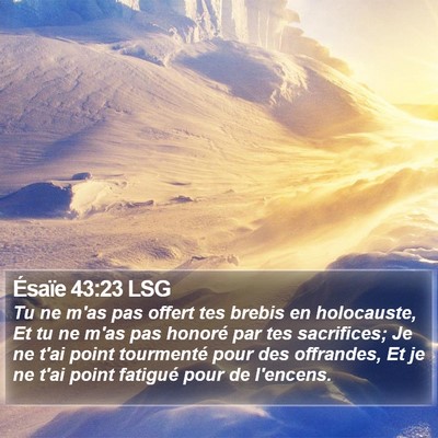Ésaïe 43:23 LSG Bible Verse Image