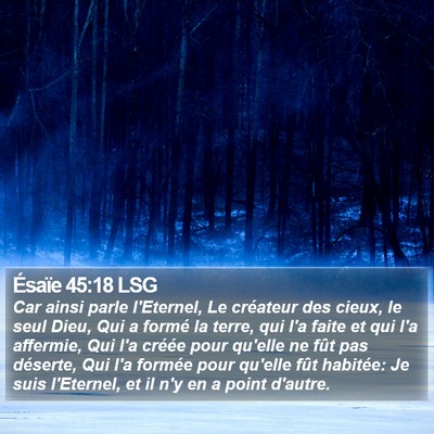 Ésaïe 45:18 LSG Bible Verse Image