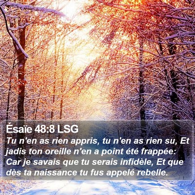 Ésaïe 48:8 LSG Bible Verse Image