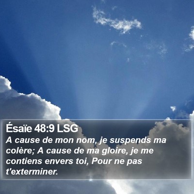 Ésaïe 48:9 LSG Bible Verse Image