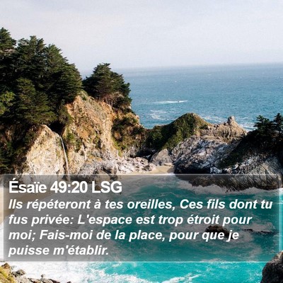 Ésaïe 49:20 LSG Bible Verse Image