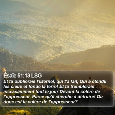 Ésaïe 51:13 LSG Bible Verse Image