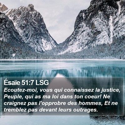 Ésaïe 51:7 LSG Bible Verse Image