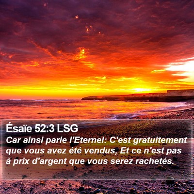 Ésaïe 52:3 LSG Bible Verse Image