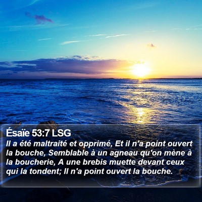 Ésaïe 53:7 LSG Bible Verse Image