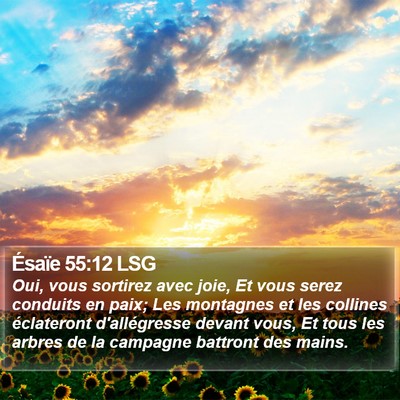 Ésaïe 55:12 LSG Bible Verse Image