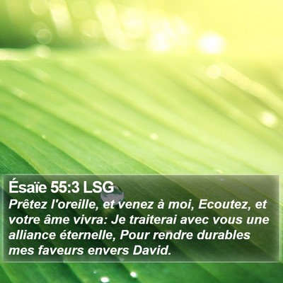 Ésaïe 55:3 LSG Bible Verse Image
