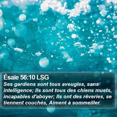 Ésaïe 56:10 LSG Bible Verse Image
