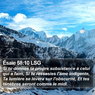 Ésaïe 58:10 LSG Bible Verse Image