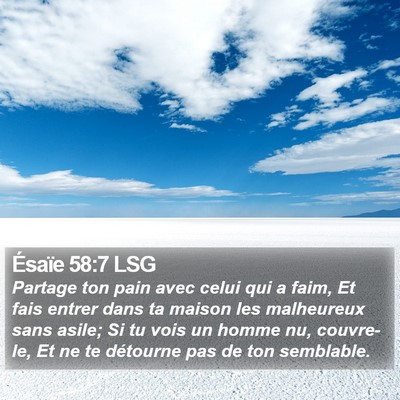 Ésaïe 58:7 LSG Bible Verse Image