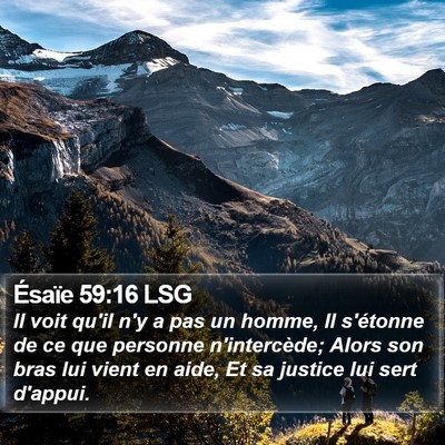 Ésaïe 59:16 LSG Bible Verse Image