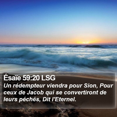 Ésaïe 59:20 LSG Bible Verse Image
