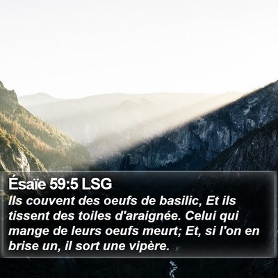 Ésaïe 59:5 LSG Bible Verse Image