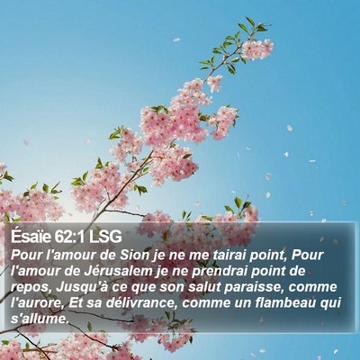 Ésaïe 62:1 LSG Bible Verse Image