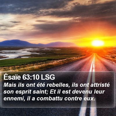 Ésaïe 63:10 LSG Bible Verse Image
