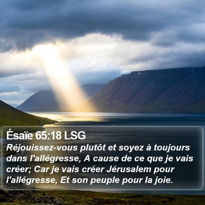 Ésaïe 65:18 LSG Bible Verse Image