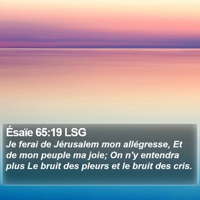 Ésaïe 65:19 LSG Bible Verse Image