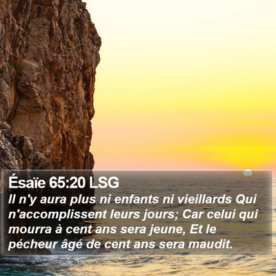 Ésaïe 65:20 LSG Bible Verse Image