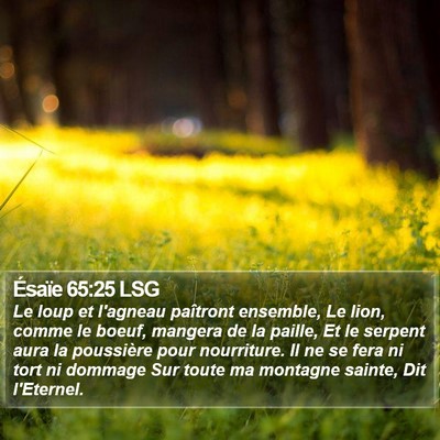Ésaïe 65:25 LSG Bible Verse Image