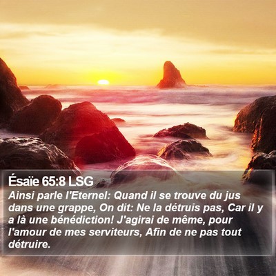 Ésaïe 65:8 LSG Bible Verse Image