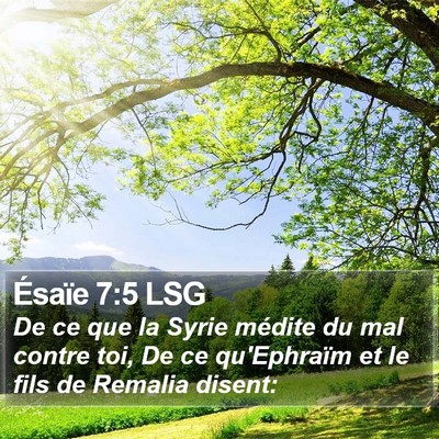 Ésaïe 7:5 LSG Bible Verse Image