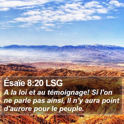 Ésaïe 8:20 LSG Bible Verse Image