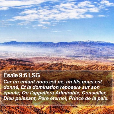 Ésaïe 9:6 LSG Bible Verse Image